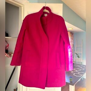 Size 2, women’s J.Crew, pink coat wool